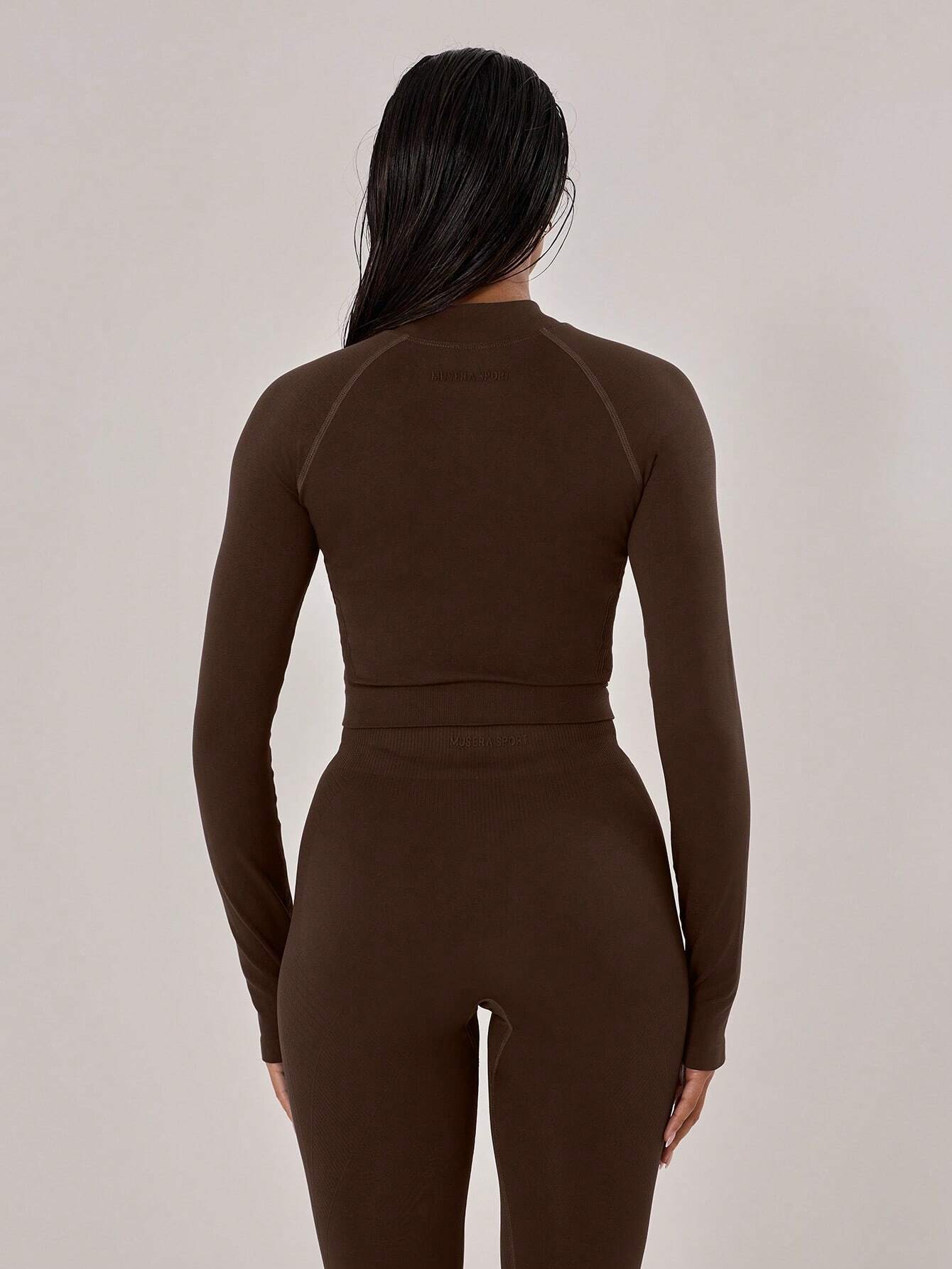 Musera Sport Contrast Stitched Cropped Long Sleeve Sports Jacket