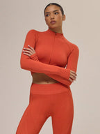 Musera Sport Contrast Stitched Cropped Long Sleeve Sports Jacket