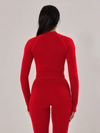 Musera Sport Contrast Stitched Cropped Long Sleeve Sports Jacket