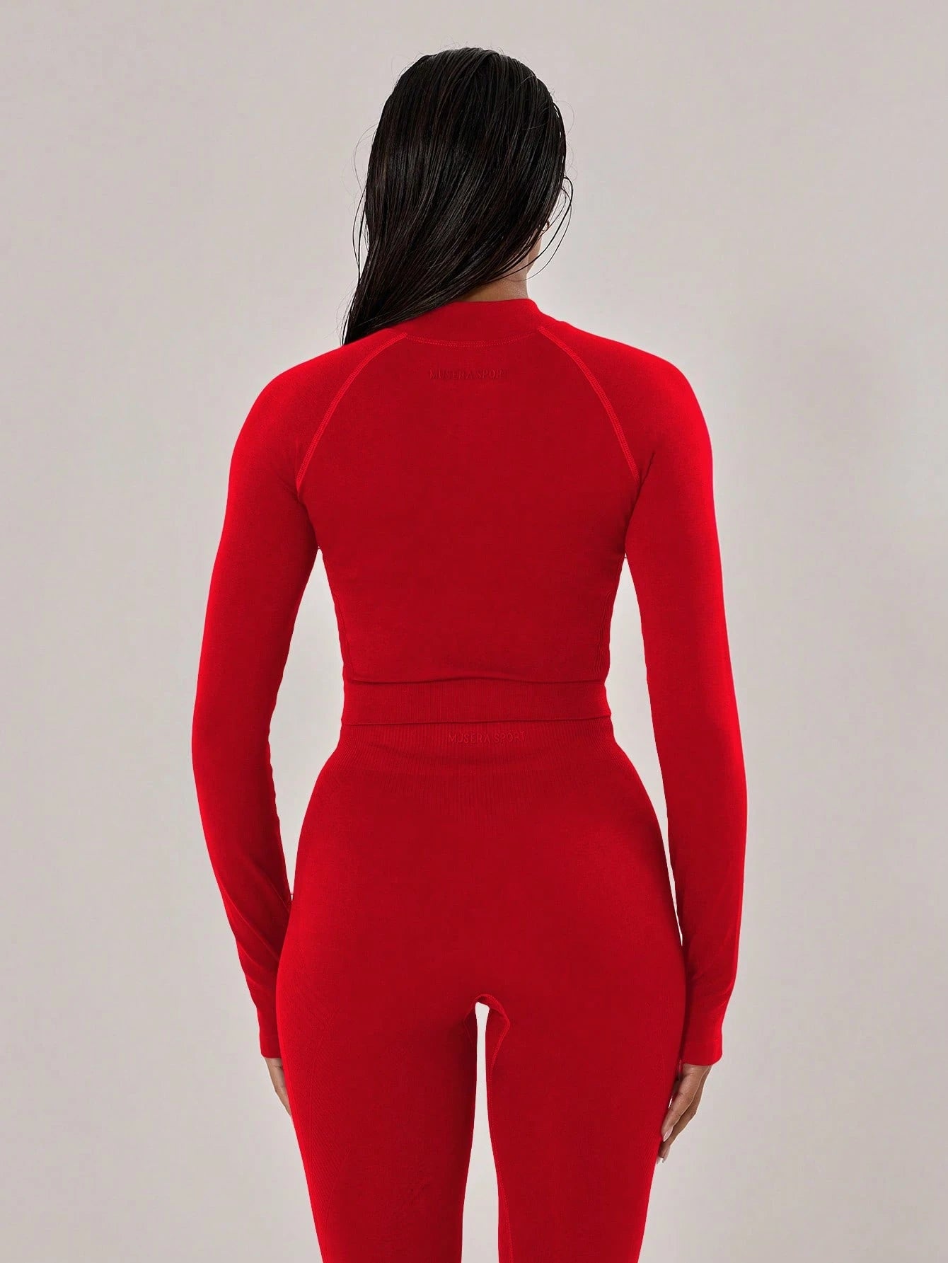 Musera Sport Contrast Stitched Cropped Long Sleeve Sports Jacket