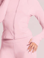 Musera Sport Zip Up Long Sleeve Fitted High Neck Active-Wear Jacket