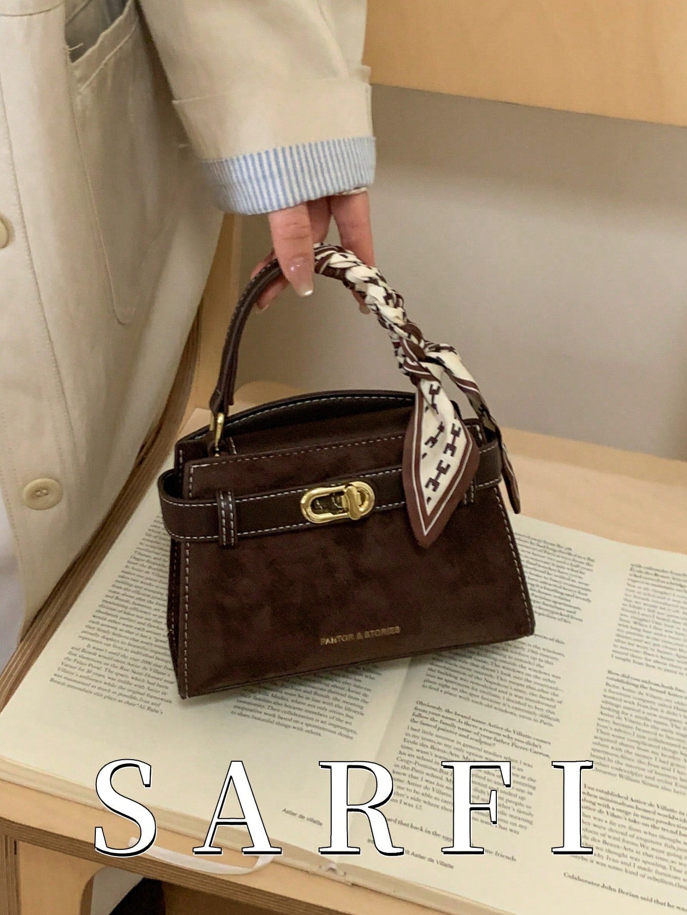 Fashionable High-End Litchi Grain Women's Handbag