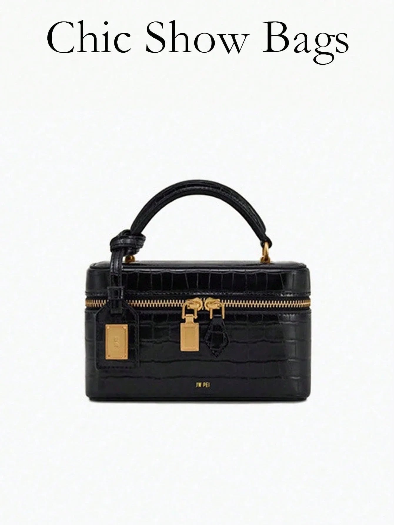 Crocodile Embossed Handbag shein