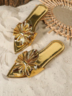 Women Plus Size Summer Flat Gold Sandals shein