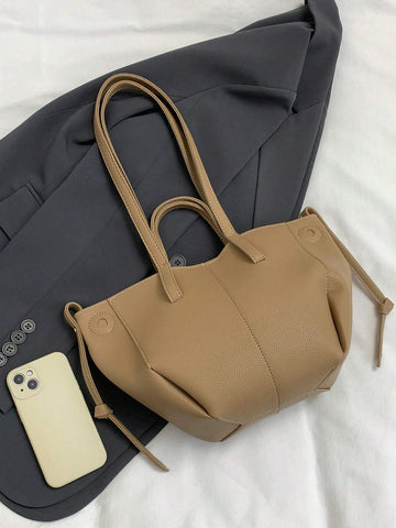 New Casual Minimalist Fashion Versatile Large Capacity Tote Handbag With Shoulder Strap