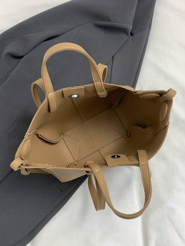 New Casual Minimalist Fashion Versatile Large Capacity Tote Handbag With Shoulder Strap