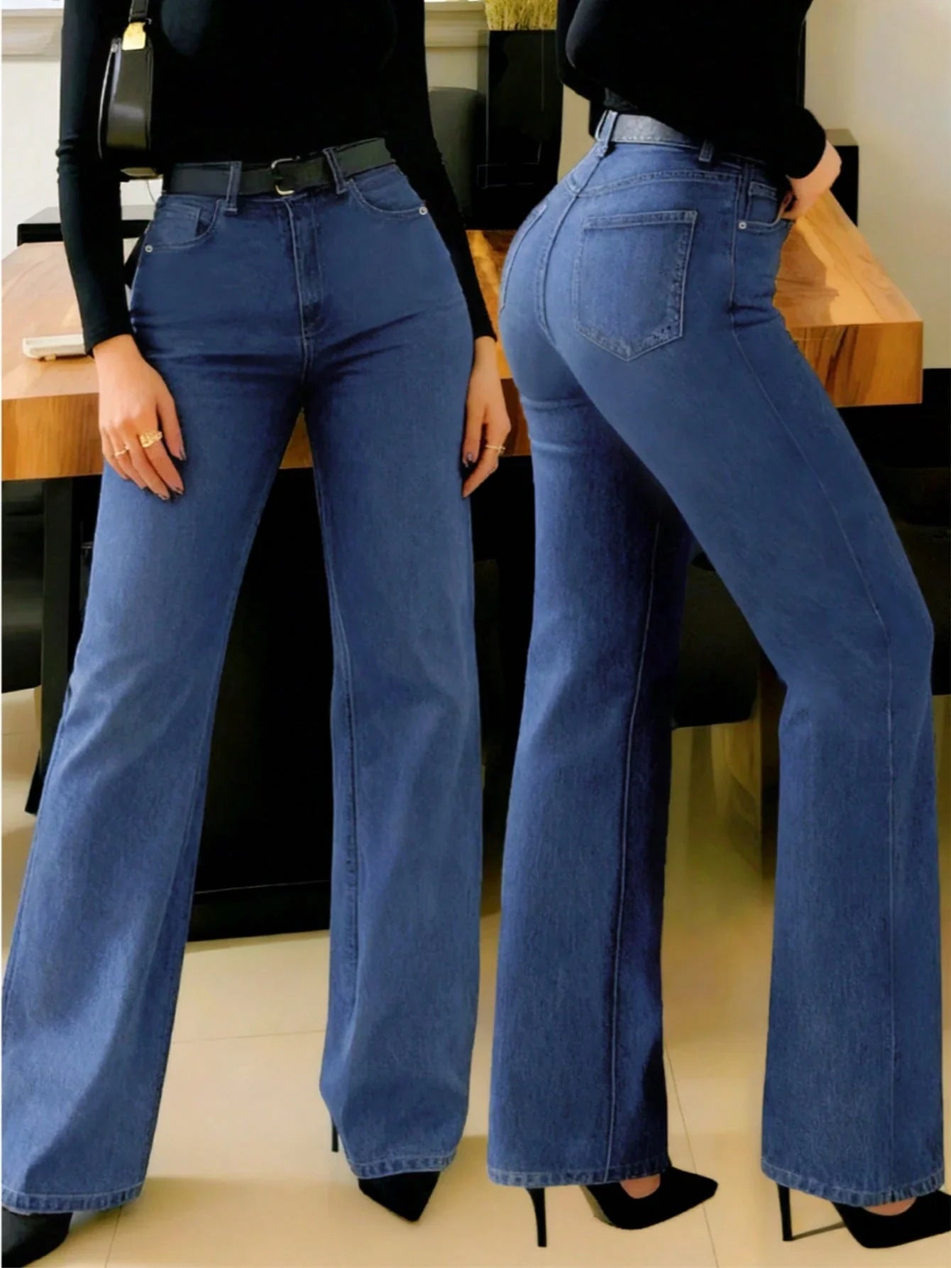 Women Straight Leg Jean shein