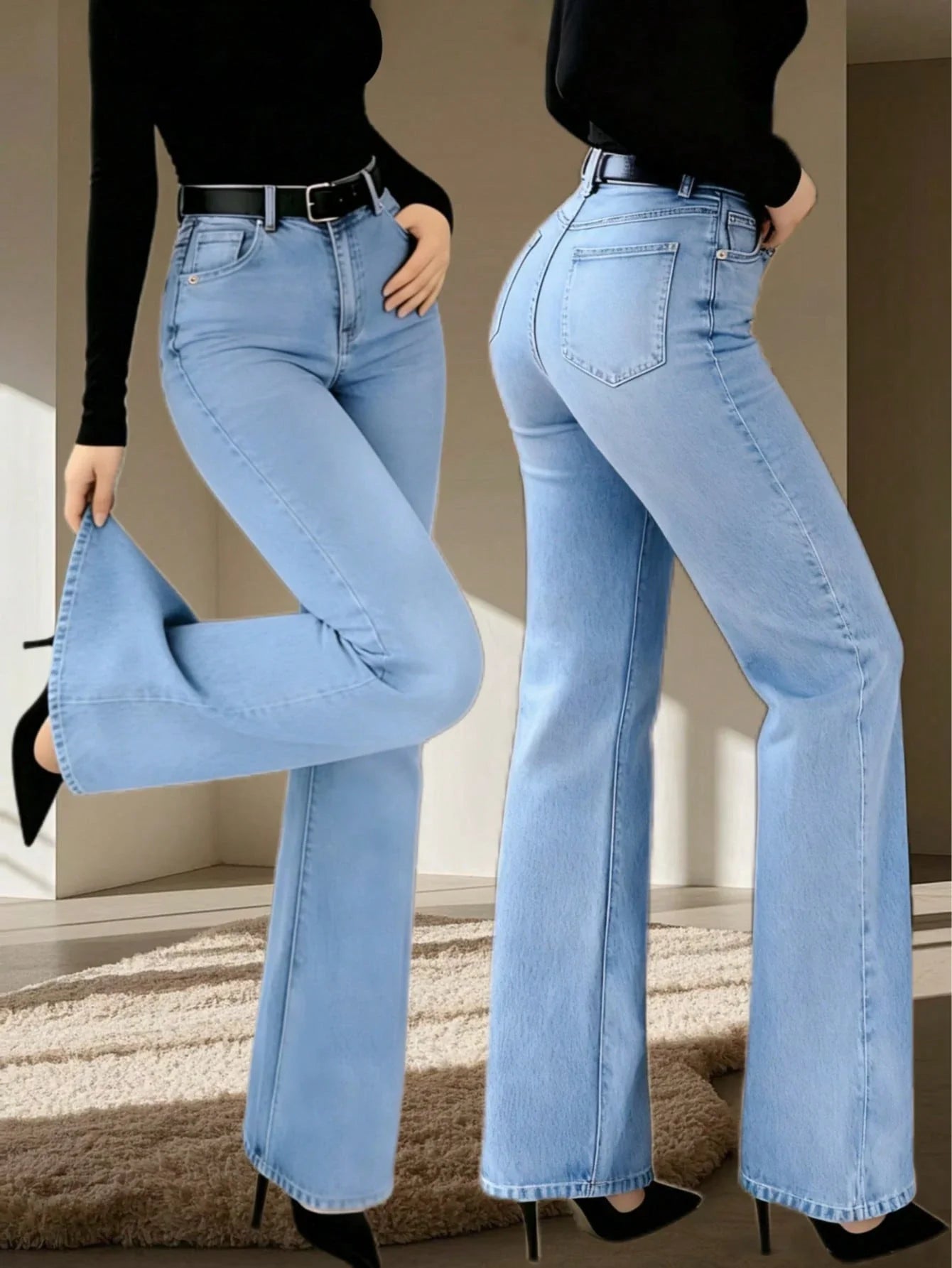 Women Straight Leg Jean shein