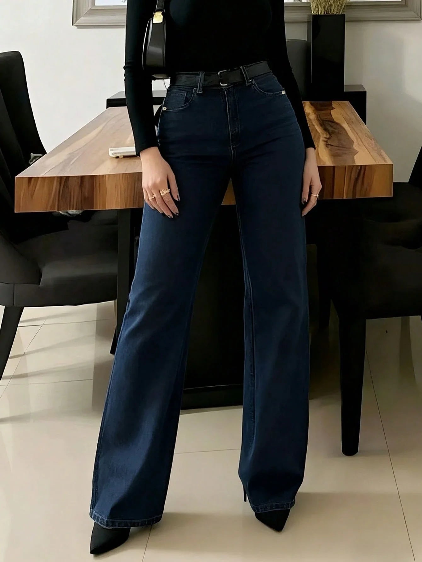 Women Straight Leg Jean shein