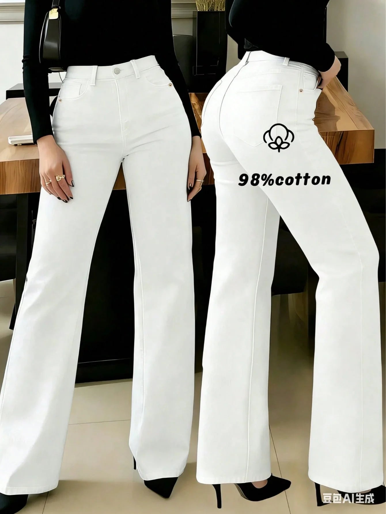 Women Straight Leg Jean shein