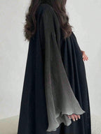 Elegant Women's Long Abaya With Pleated Bell Sleeves shein