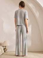 Ocili Comfortable Silky Short Sleeve & Pants Pajama Set