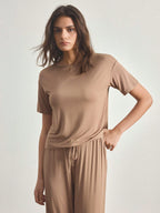 Ocili Comfortable Silky Short Sleeve & Pants Pajama Set