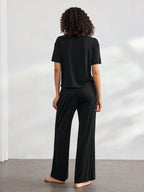 Ocili Comfortable Silky Short Sleeve & Pants Pajama Set
