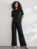 Ocili Comfortable Silky Short Sleeve & Pants Pajama Set