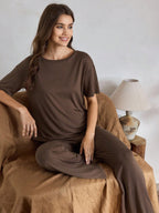 Ocili Comfortable Silky Short Sleeve & Pants Pajama Set