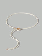 Ontre 1pc Bohemian Style White Knotted Tie Waist Belt shein