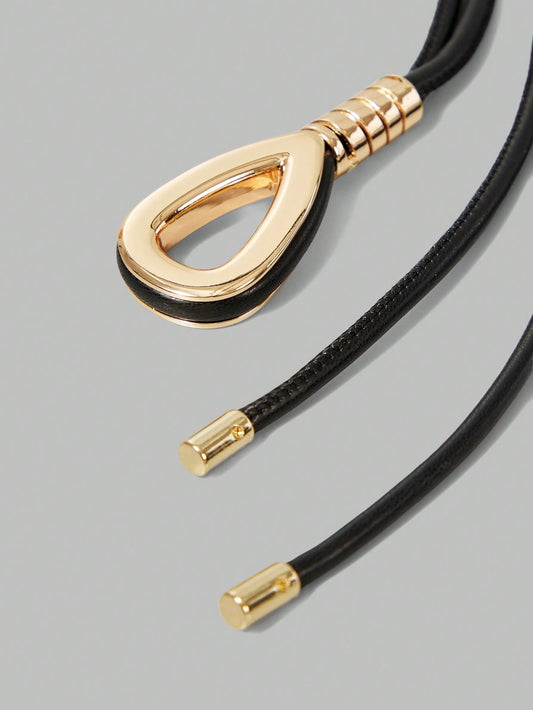 Ontre 1pc Bohemian Style White Knotted Tie Waist Belt