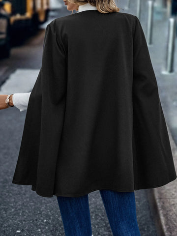 Open Front Cape Blazer shein