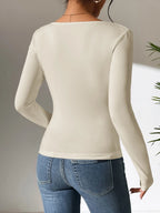PETITE Scoop Neck Slim Fit Tee shein