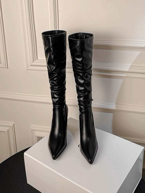Pointed Toe Thigh High Boots