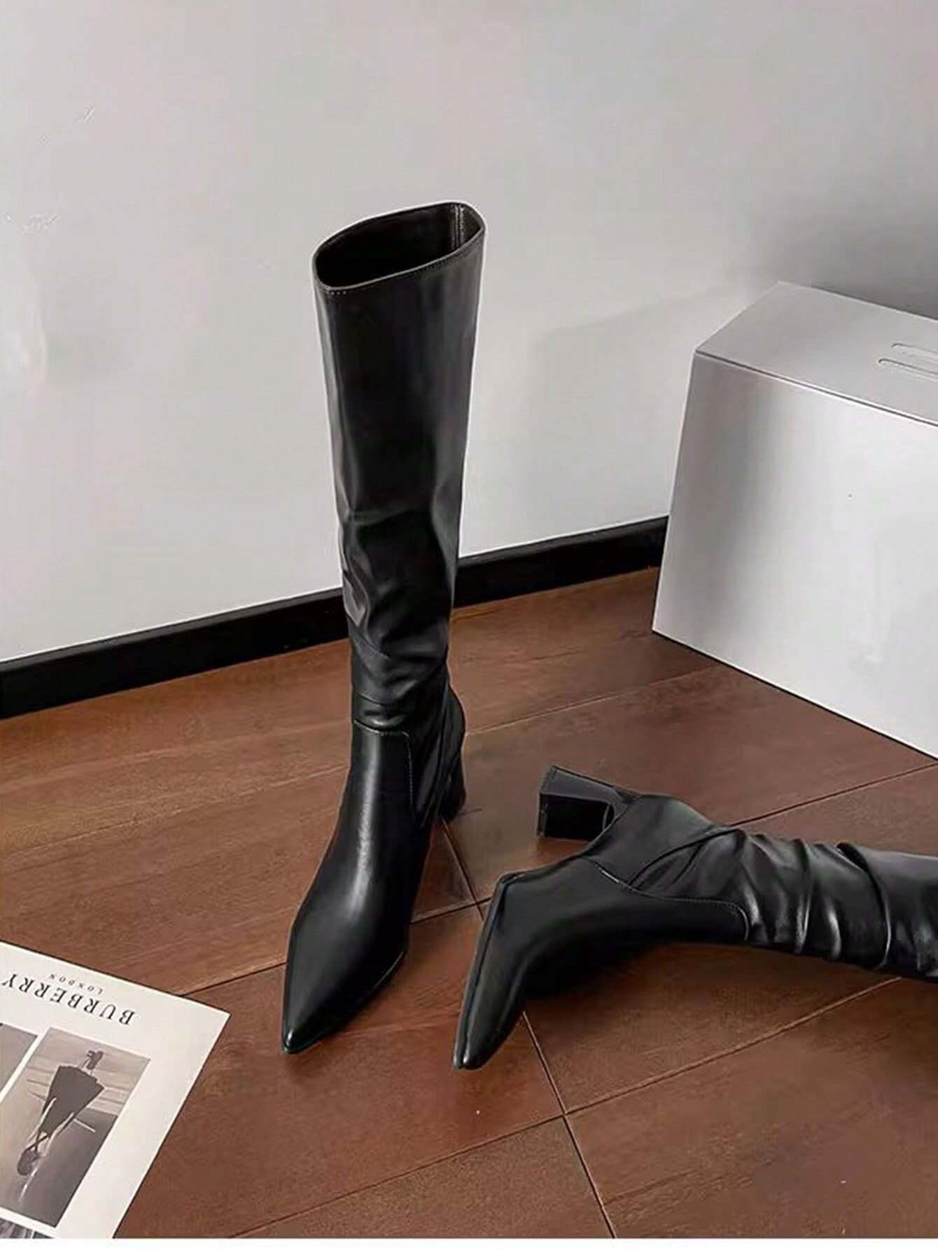 Pointed Toe Thigh High Boots