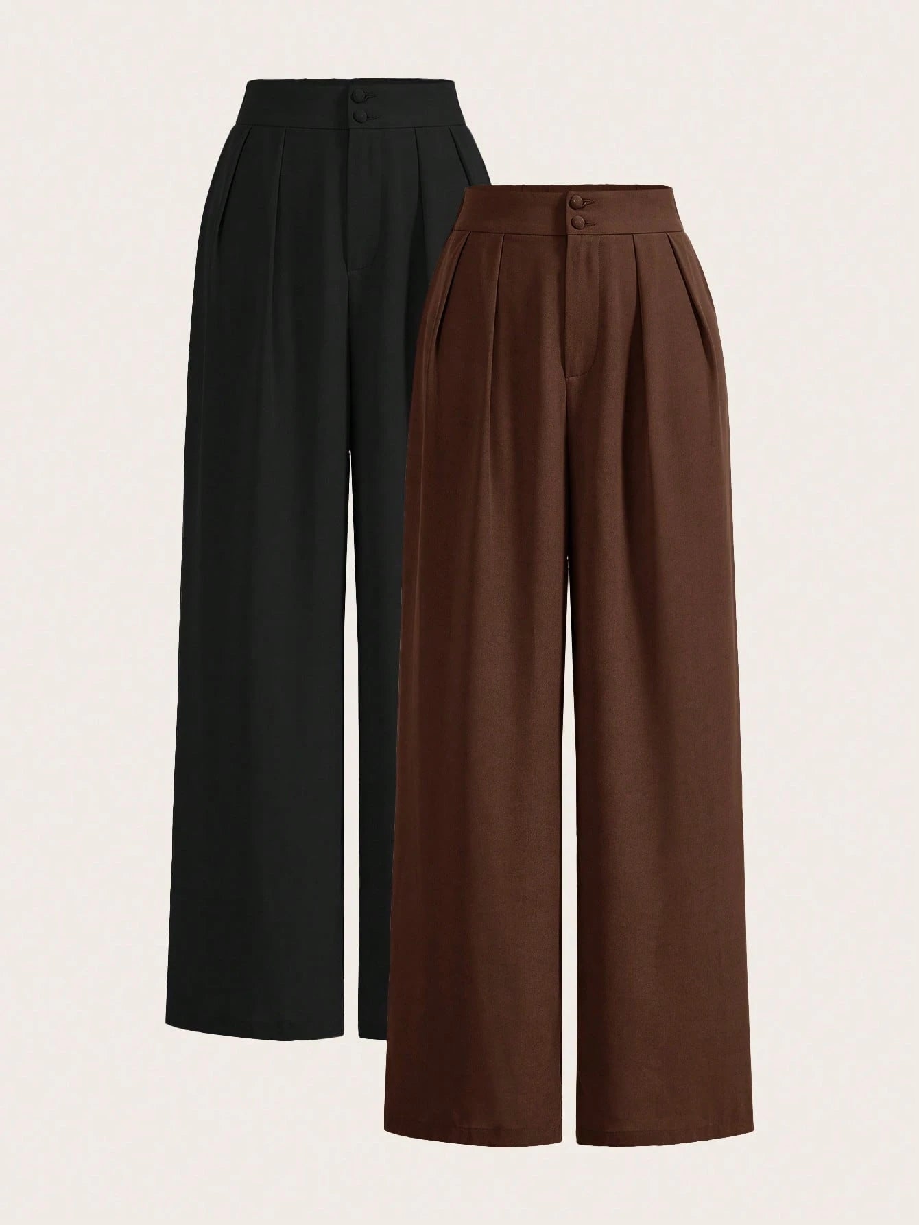 Wide Leg Pants High Waist Fold Pleated