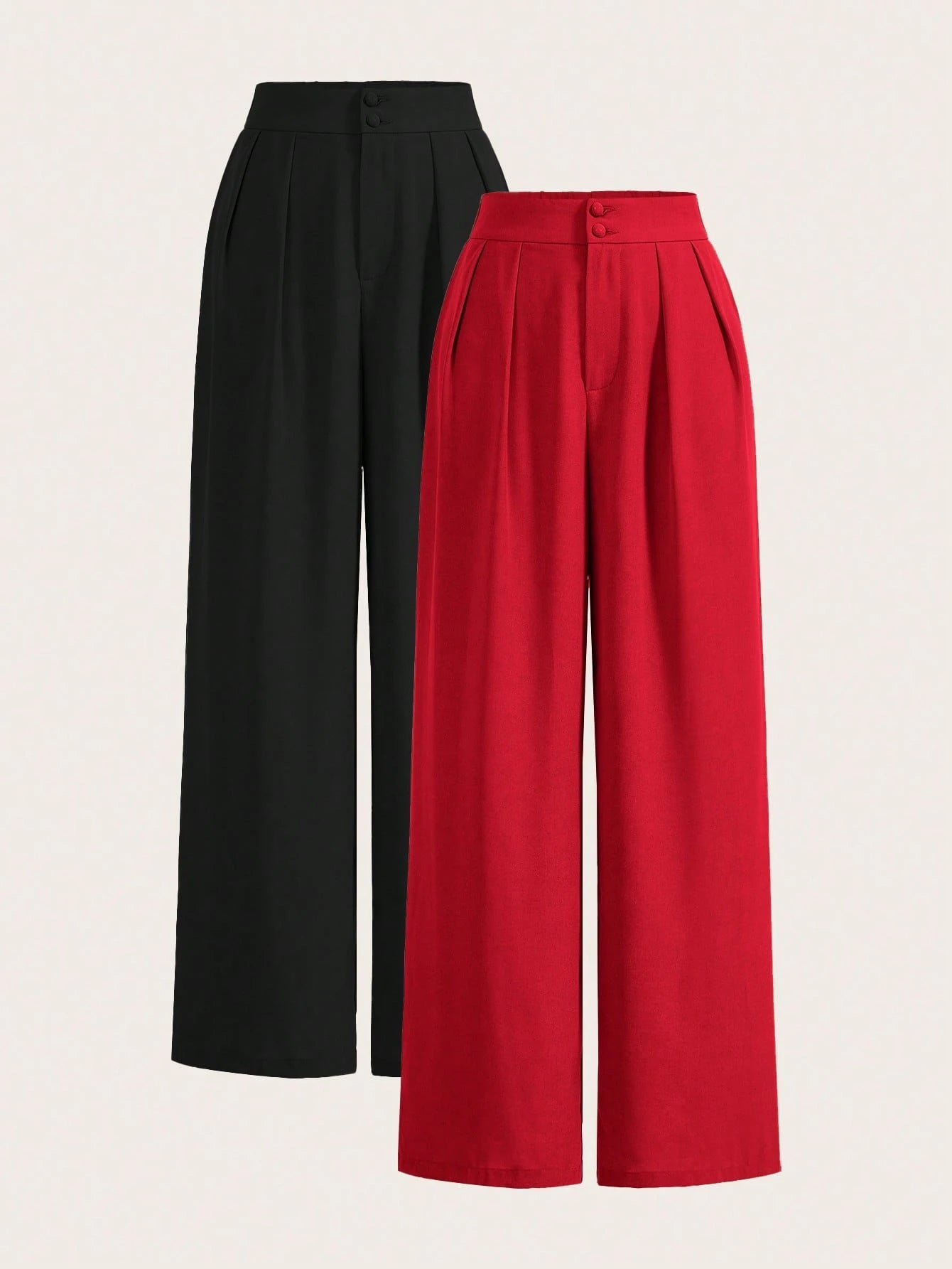 Wide Leg Pants High Waist Fold Pleated