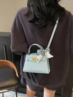 Fashionable High-End Litchi Grain Women's Handbag shein