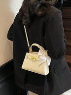Fashionable High-End Litchi Grain Women's Handbag shein