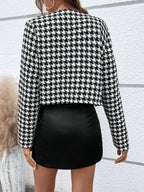 Privé Plaid Pattern Button Front Overcoat shein