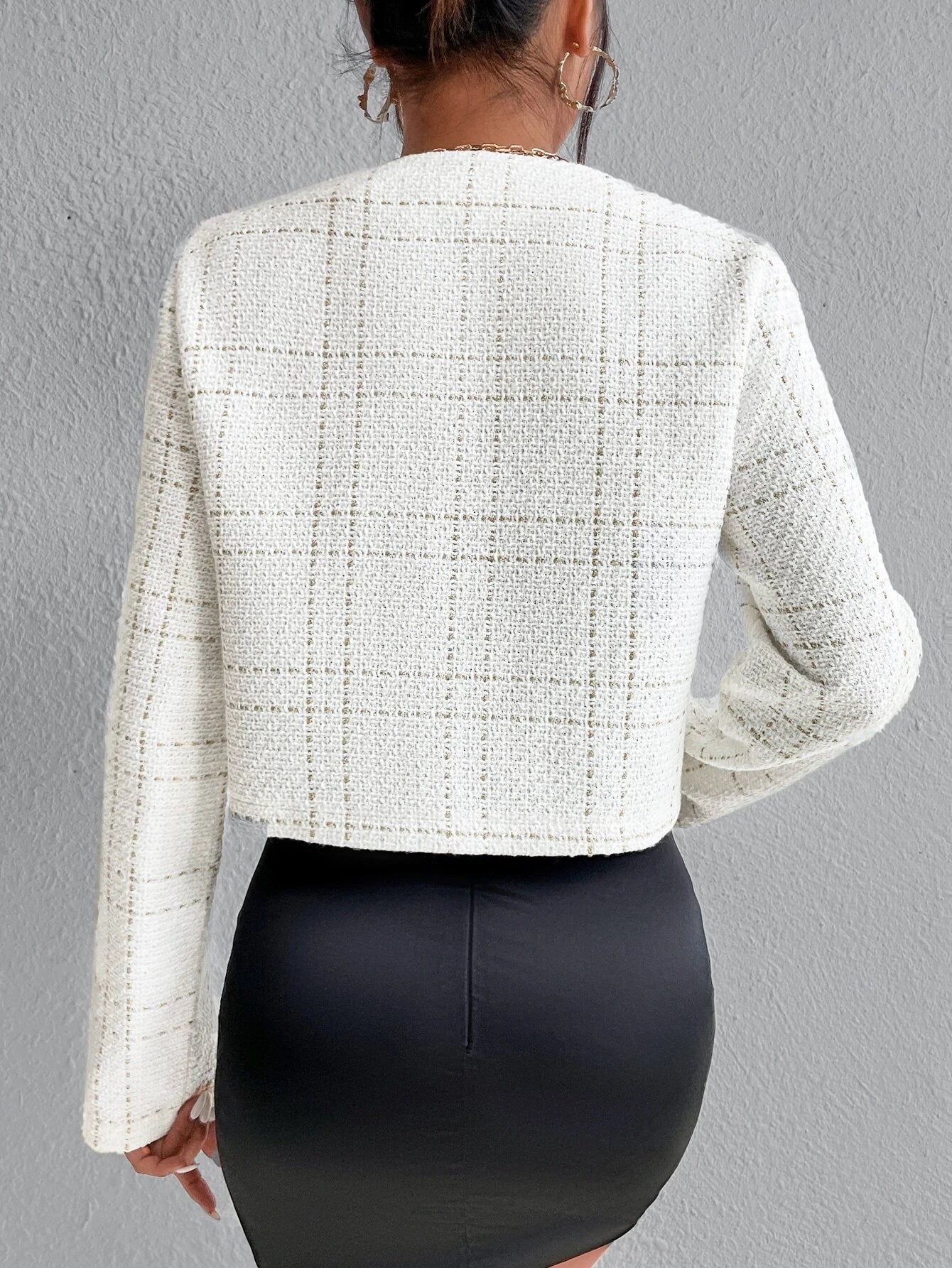 Privé Plaid Pattern Button Front Overcoat shein