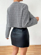 Privé Plaid Pattern Button Front Overcoat shein