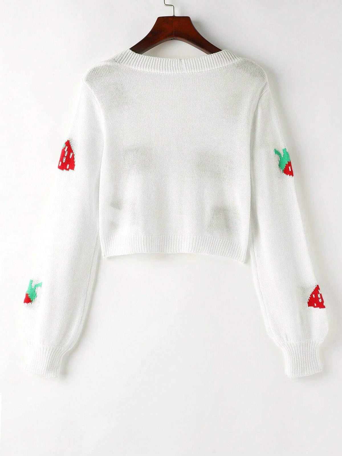 Qutie Women's Strawberry Printed Button-up Cardigan shein
