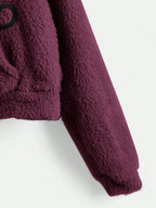 Kawaii Women Pocket Detail Casual Hoodie