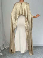 1pc Women's Elegant Long Evening Dress With Shawl Collar shein