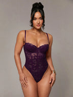 Sexy Lace Bodysuit shein