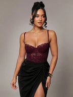 Sexy Lace Bodysuit shein