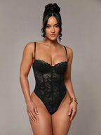 Sexy Lace Bodysuit shein