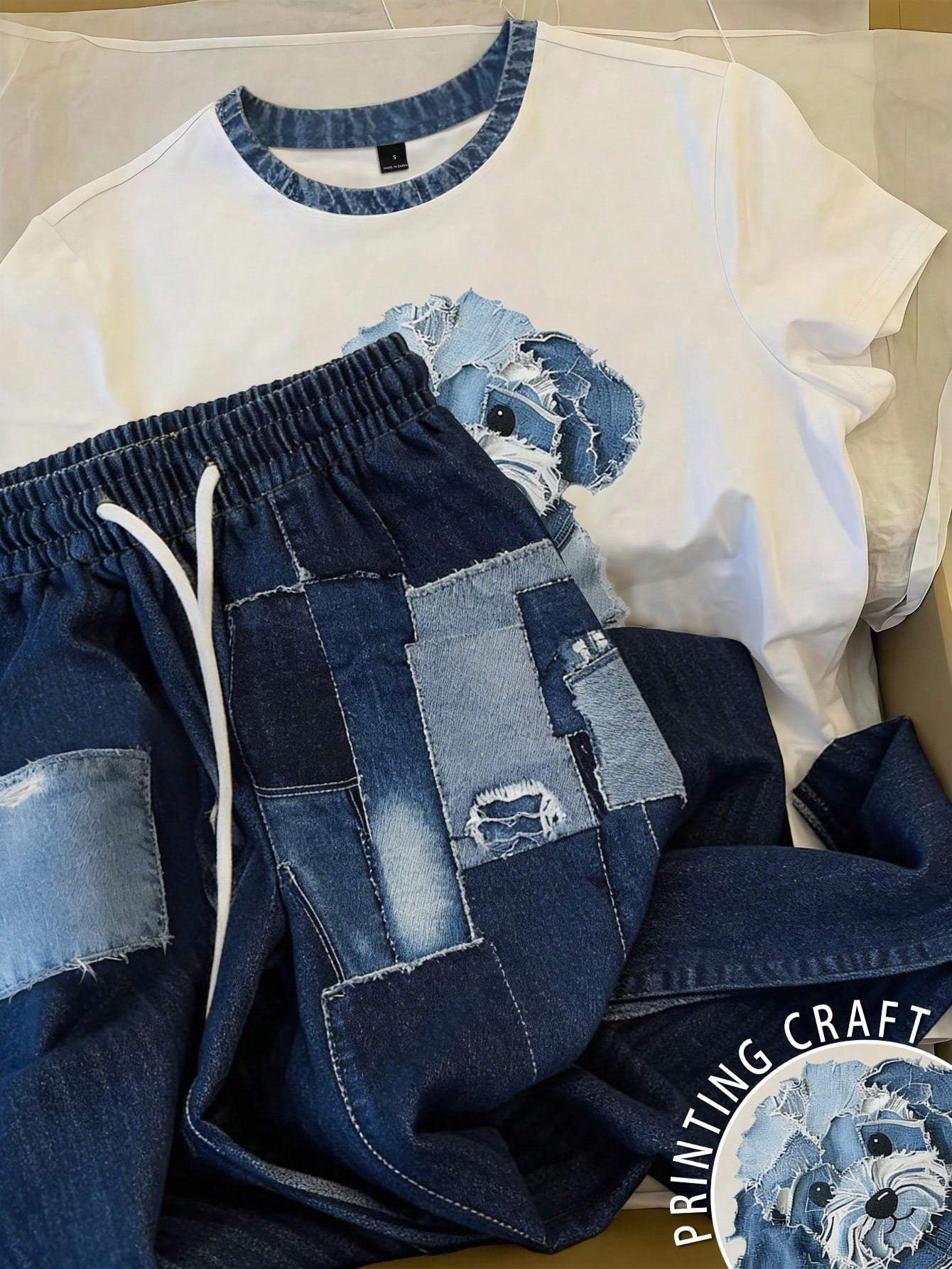 2pcs Women Casual Striped T-Shirt & Pants Set shein