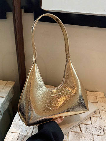 Vintage Minimalist French Style Crescent Moon Armpit Bag