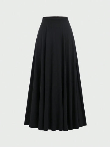 Women Elegant Stand Collar Long Sleeve T-Shirt And Long Knit Skirt Set