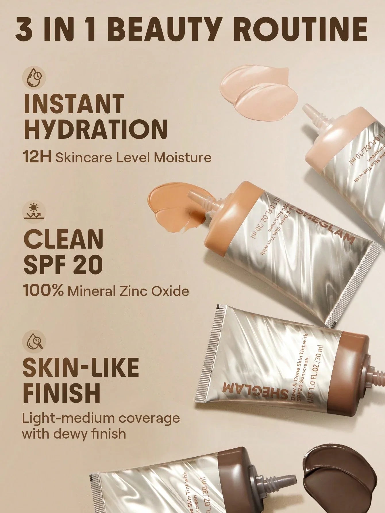SHEGLAM Dew & Done Skin Tint With SPF20 shein