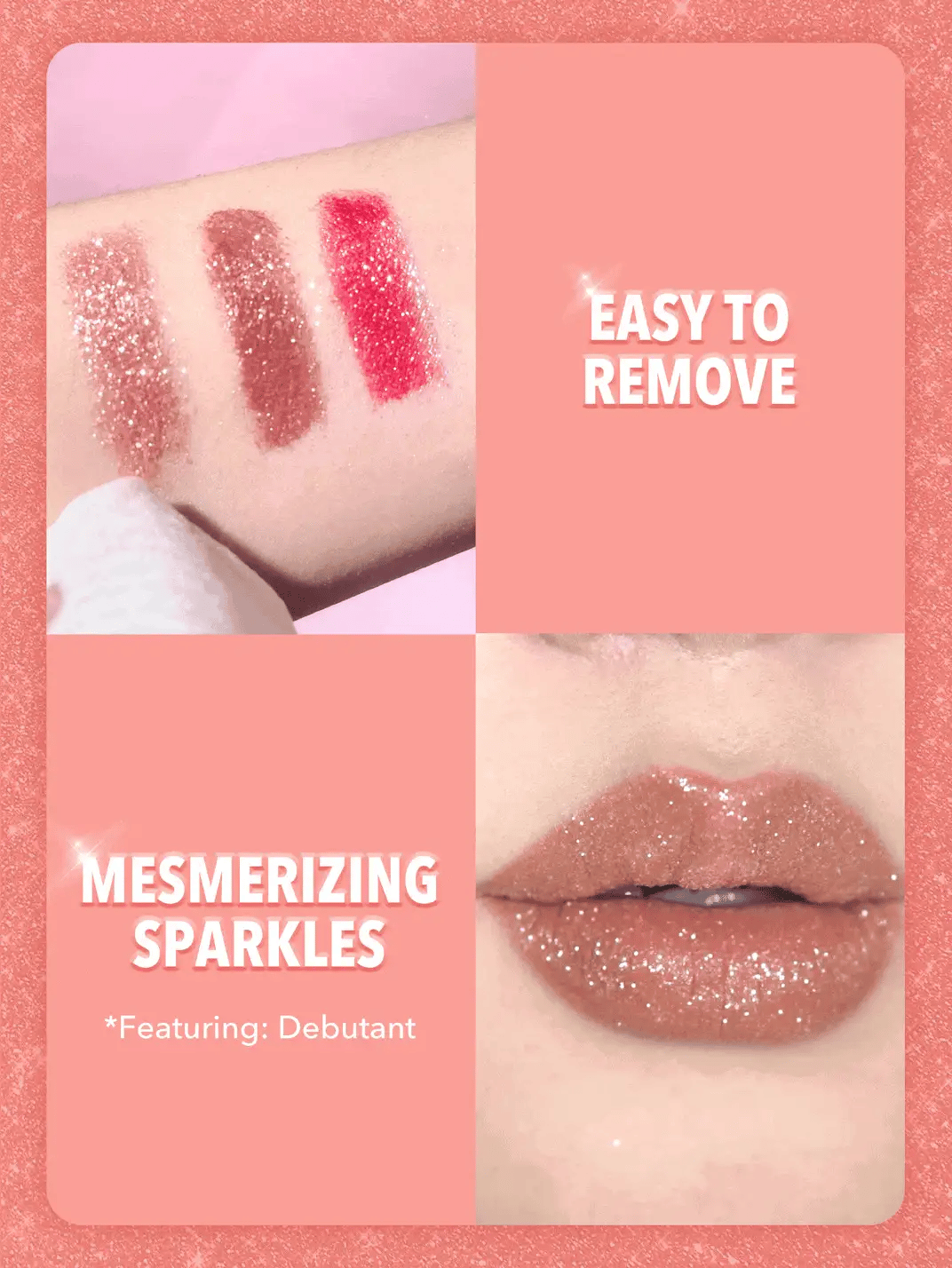 Lip Dazzler Glitter Kit-Red Carpet Long-Lasting Glitter Lip Gloss