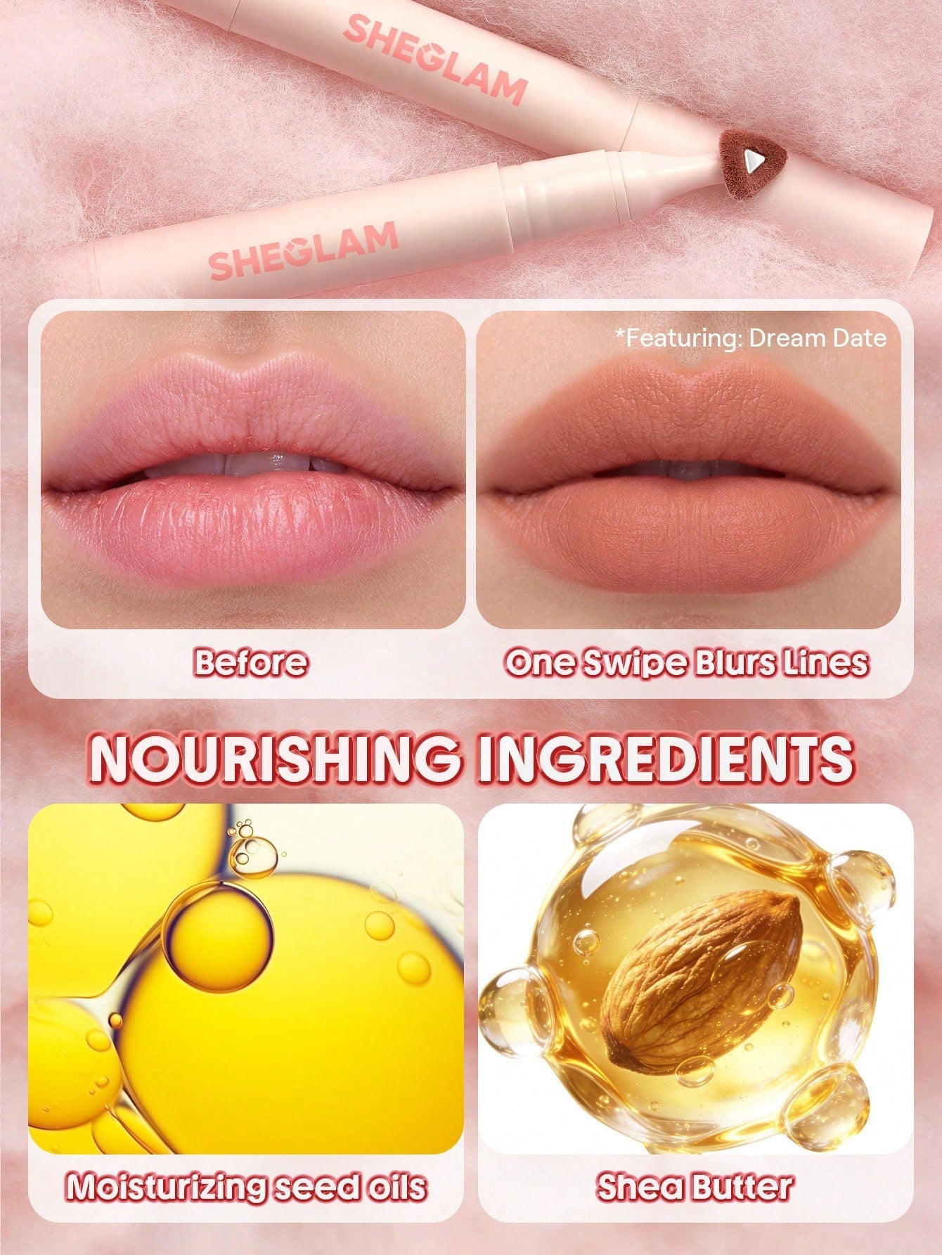 SHEGLAM Marshmallow Puff Lip Blur Pen shein
