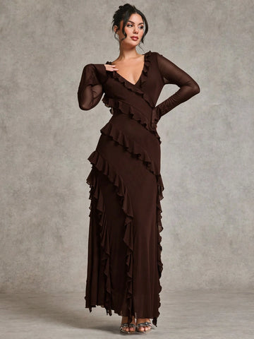 BAE Autumn Long Sleeve Maxi Dress