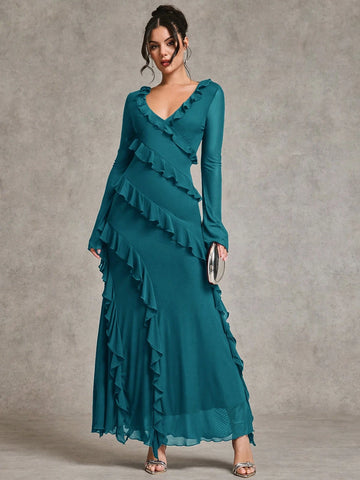 BAE Autumn Long Sleeve Maxi Dress