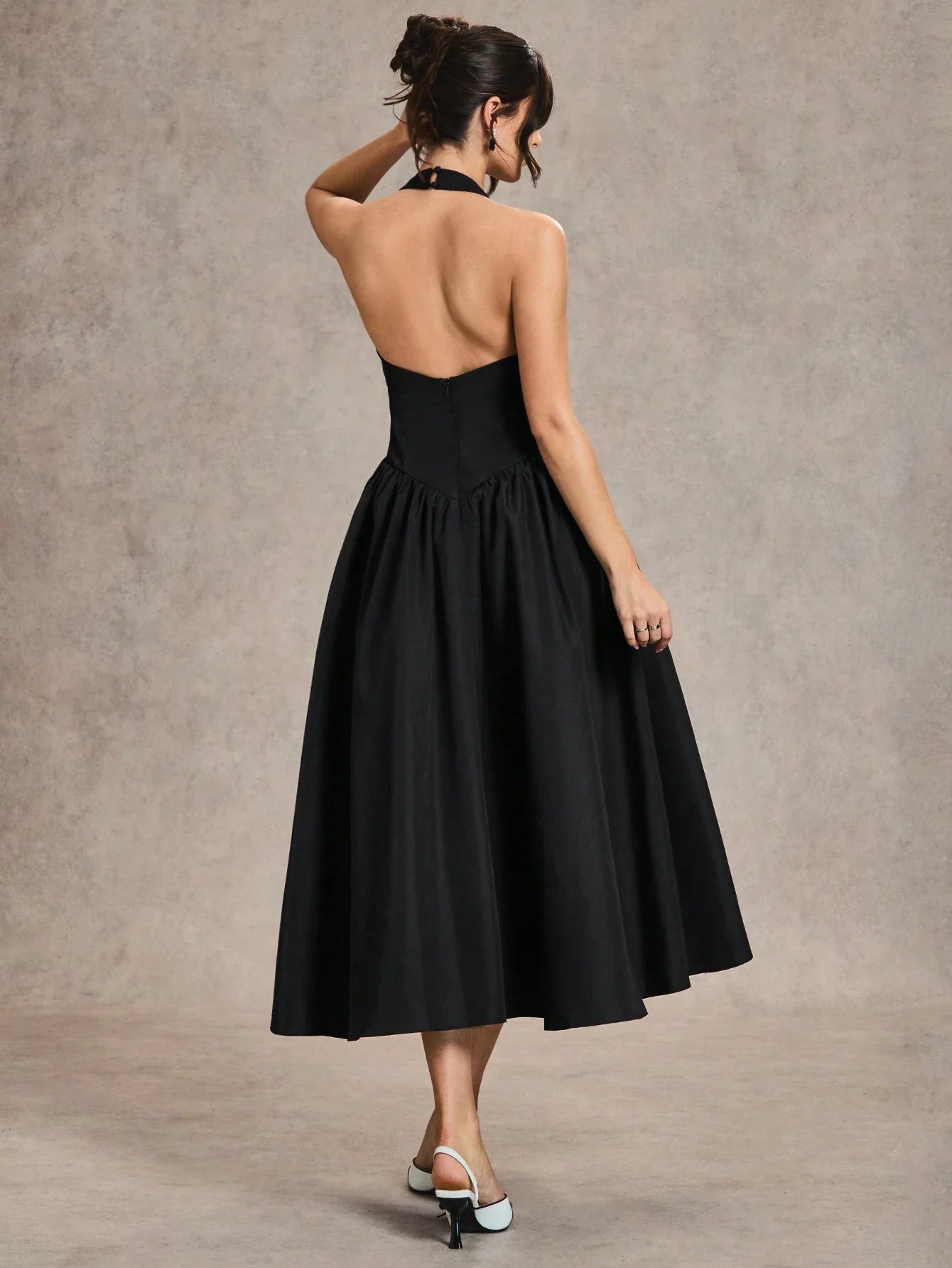 Women's Long Neck-Tie Dress shein