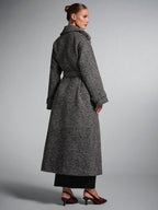 Women Solid Color Long Sleeve Button Down Tie Front Casual Jacket