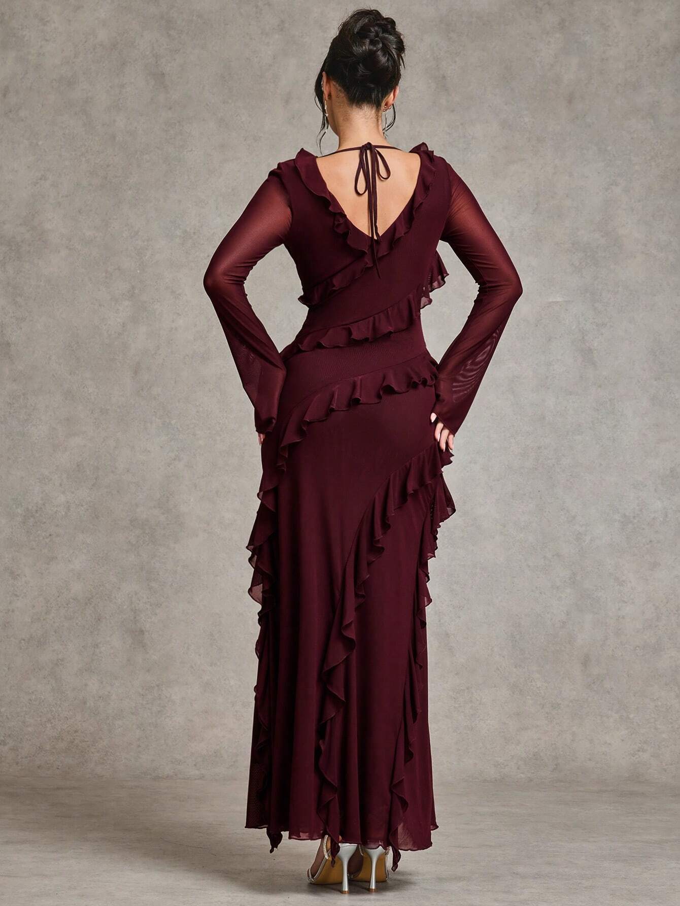 BAE Autumn Long Sleeve Maxi Dress shein